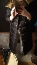 FTLZZ-Chaqueta larga de plumón de pato de doble cara para mujer, Parkas cálidas con doble botonadura, prendas de vestir para nieve, Invierno 90%