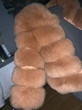 De invierno de la moda de cuero cálida capa natural abrigo de piel de zorro chaqueta de piel auténtica de zorro de invierno grueso abrigo cálido