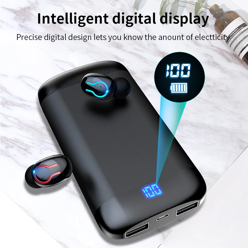 HBQ Q66, Bluetooth наушники, TWS, беспроводные наушники, 5,0, наушники, 6000 мА/ч, внешний аккумулятор, наушники, гарнитура для Android IPhone