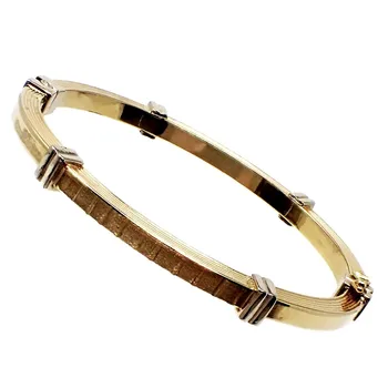 

18k gold bracelet two-color hoop rigid matte [AB4930]