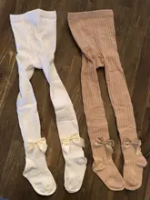 Medias de algodón para niña, princesa Bowknet, pantimedias de una pieza para niña, pantalones de bebé de primavera y otoño, medias de encaje