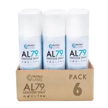 

Pack 6 hydroalcohol Spray 200 ml. Protect Label hygienising multisurface 79% Alcohol