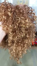 Blonde Wig Fiber-Hair Kinky-Curly-Wig-Short Synthetic-Wigs Afro Heat-Resistant Brown