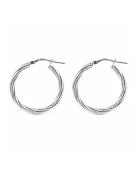 

Silver earrings Hoops Smooth round 26x3mm