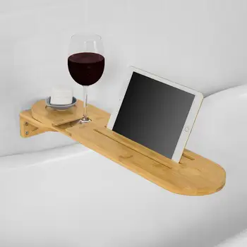 

SoBuy Bamboo Wall Mounted Rotatable Bathtub Rack Holder FRG274-N