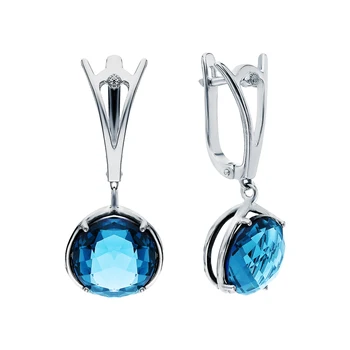 

Silver earrings with Topaz and cubic zirconia sunlight sample 925