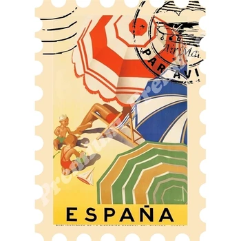 

Madrid souvenir magnet vintage tourist poster