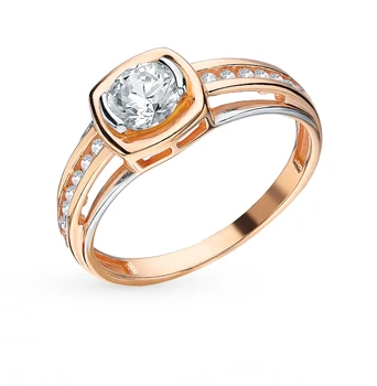

Silver ring with cubic zirconia sunlight sample 925