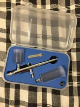 Pistola de PULVERIZACIÓN de 40CC, aerógrafo de alimentación por gravedad con doble acción, para pastel, tatuaje, pistola de pintura, aerógrafo, herramienta para uñas de 0,3mm, 20cc