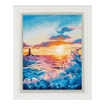 

1182 set for embroidery Aries 'Sunset on the Sea' 26*20 cm