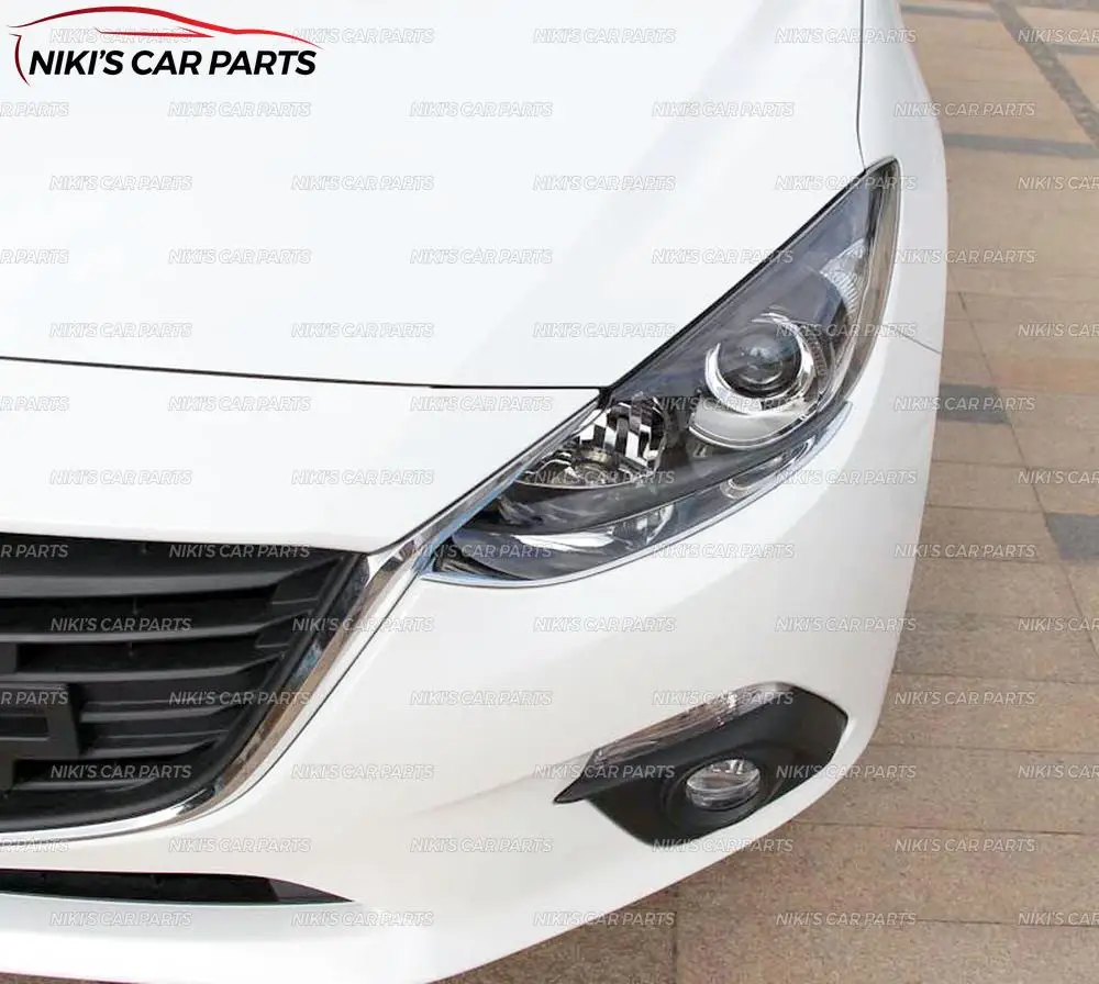 Нижние реснички на фары для Mazda 3- ABS пластик хром 2 шт. литье украшение Тюнинг Автомобиля