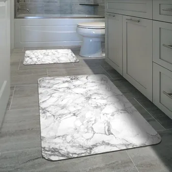 

Dream Catcher 2li Gray Marble Pattern Bath Mat Pad