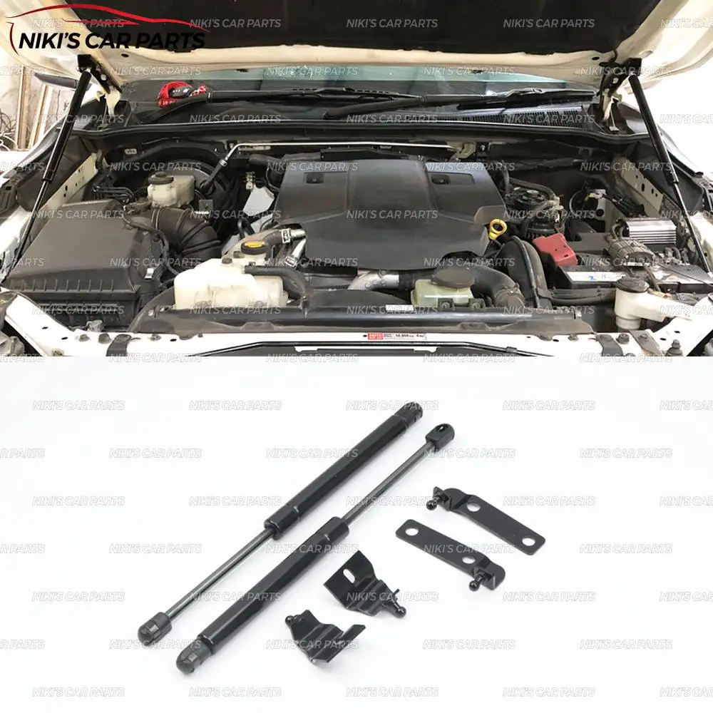 Hood support struts case for Toyota Fortuner- Stainless steel 1 set / 2 pcs molding decoration car styling exterior