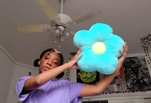 Encantadora 40cm coloridos flor almohada de felpa de juguete de dibujo de planta de silla para muñecas cojín sofá niños amantes regalos de cumpleaños