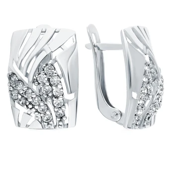 

Silver earrings with cubic zirconia sunlight sample 925
