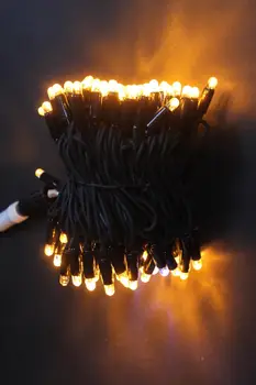 

Garland Strand Street for decoration 10 m, 31V, cord black color, 100 led, 90 yellow Post light + flash effect