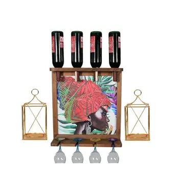 

Gold Metal Candle Holder Candlestick Wall Art Pictures Wall Mounted Wine Whiskey Beer Bottle Rack Holder Bar Wine Rack Bar Decor