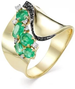 

Master brilliant ring with emeralds and diamonds in Yellow Gold