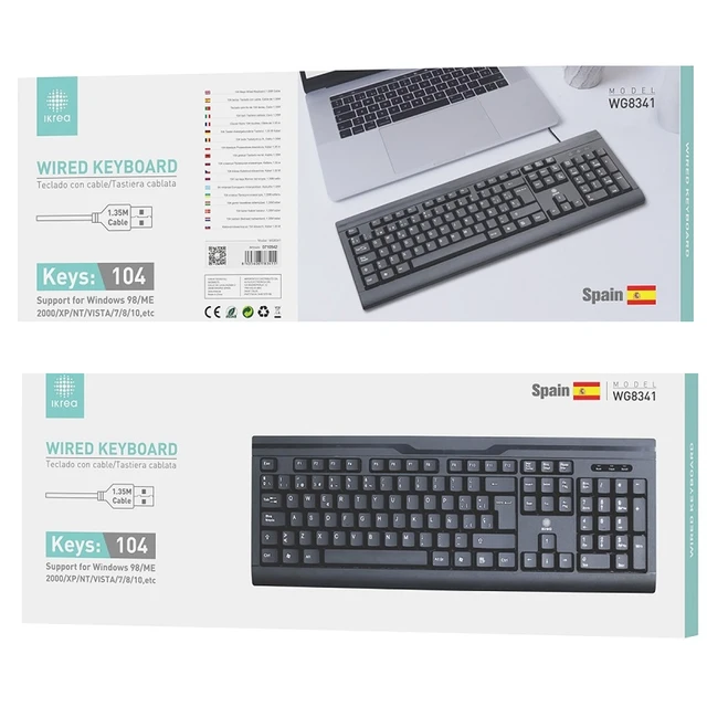 teclado mecánico para ordenador y portátil PC teclado usb español con letra ñ 104 teclas keyboard para gamer y ofimática compatible con windows mac y linux 4
