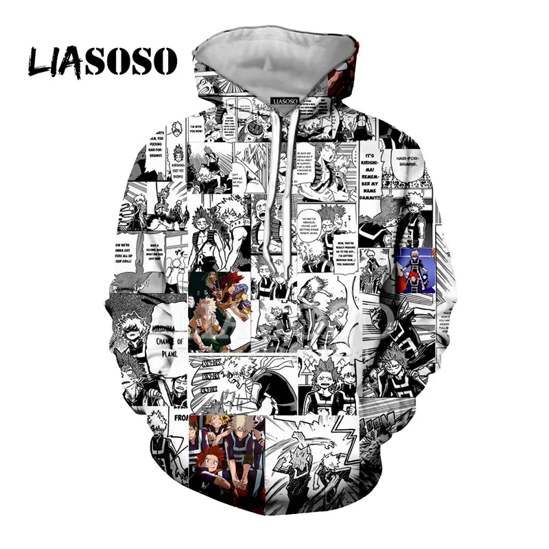 LIASOSO, новинка, аниме, комиксы, Boku, No Hero Academy, Bakugou, кацуки, 3D принт, унисекс, толстовки с капюшоном, кофты, Harajuku, топы, X2780 - Цвет: 10