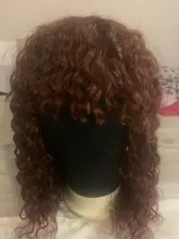 Orange Colored Human Hair Wigs Scalp Top Full Machine Made Wig Loose Wave Indian Indian