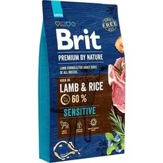 

Food Brit premium by nature sensitive dry dog food with sensitive digestion, lamb and rice, 8 kg.