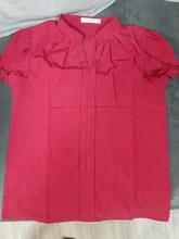 Tops y blusas para mujer, blusas de gasa de manga corta, blancas, de talla grande XXL