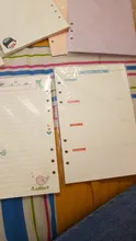 MINKYS 40 hojas de color rosa púrpura A5 A6 cuaderno de papel de recarga espiral Binder índice Página interior diario mensual semanal del programa