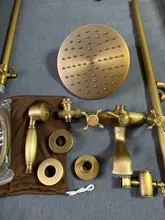 Shower-Faucet-Set Handshower Wall-Mount Brass Bathroom Rozin Antique Tap Dual-Handle