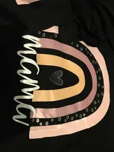 Camiseta a juego con estampado de Arco Iris para madre e hija, camiseta de manga corta con apariencia familiar, ropa de madre e hija, 1 unidad