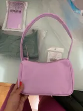 Bolso de piel sintética suave para mujer, bolsa de hombro pequeña de diseño a la moda, Color sólido Retro, Color púrpura