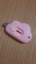 Minicuchillo de utilidad portátil, cuchilla de corte de papel, material de papelería Escolar, papelería, Color nube