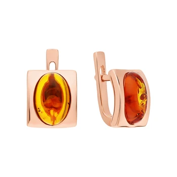 

Silver earrings with amber sunlight
