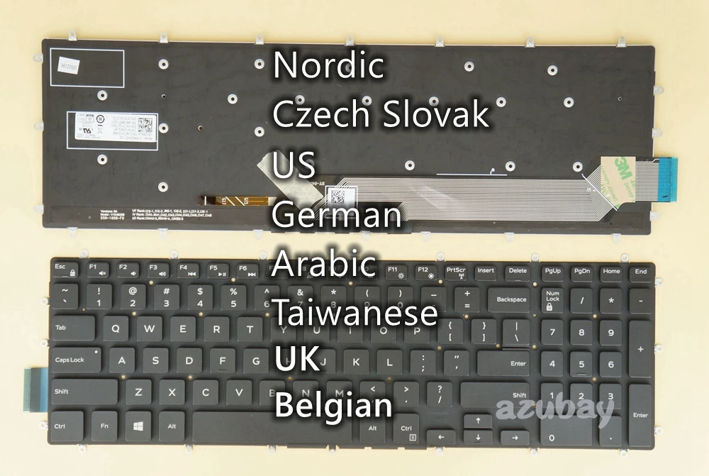 Ser Eua gr tw Teclado para Dell 03nvjk 0r0g9t 0khrdn 0r60mv 0mpfkp 0krhkg 0ggvth 09j9kg Sn2251bl V154925as1 V154925ak1 uk nd cz sk