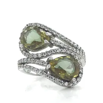 

Double Drop Diapor Watercourse Silver Ring