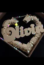 DOREMI 7cm de acero inoxidable de forma de corazón, personalizado pendientes personalizar nombre pendientes estilo Bambú de pendientes de aro de números