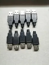 New 10pcs Type A Male USB 4 Pin Plug Socket Connector With Black Plastic Cover