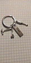 Llavero con diseño de letras de papá, destornillador de martillo creativo, llavero de llave inglesa, decoración de bolso, colgante con borla, regalos para el Día del Padre