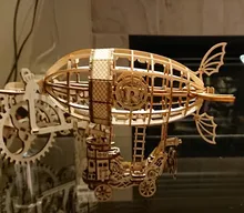 Rompecabezas de madera en 3D para niños, juegos de ensamblaje de modelos, juguetes, globo aerostático, avión y calendario perpetuo único