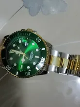 Reloj de cuarzo deportivo para hombre, cronógrafo de pulsera de acero inoxidable, resistente al agua, color verde, Masculino