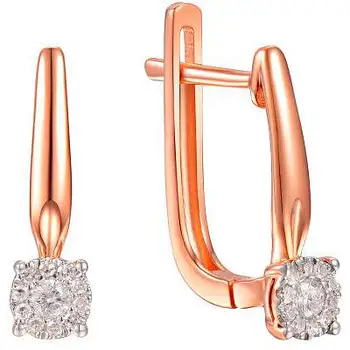 

Lucas gold earrings with 22 red gold diamonds