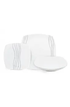 

FULL 40 PCs Novel Platin SERVICE TABLEWARE DISHES with decorum platinum color