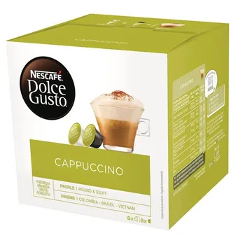 

Cappuccino 8 drinks. Dolce Gusto, this drink uses 2 capsules.