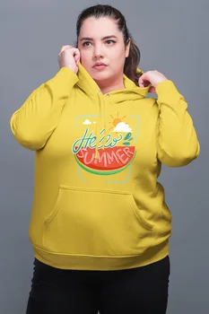 

Angemiel Wear Colorful Hello Summer Yellow Women 'S Hooded Sweatshirt