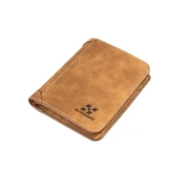 

Men's Short Nubuck Leather Card Holder Wallet Multi Compartment кошелек мужской