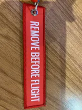Llavero tejido con etiqueta rótulo de equipaje especial, llavero de cadena roja para regalo de aviación, OEM, joyería de moda