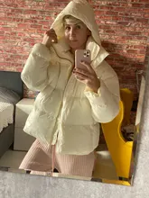 Womens Puffer Jacket Parkas Hooded-Coat Outwear Harajuku Korean-Fashion Winter