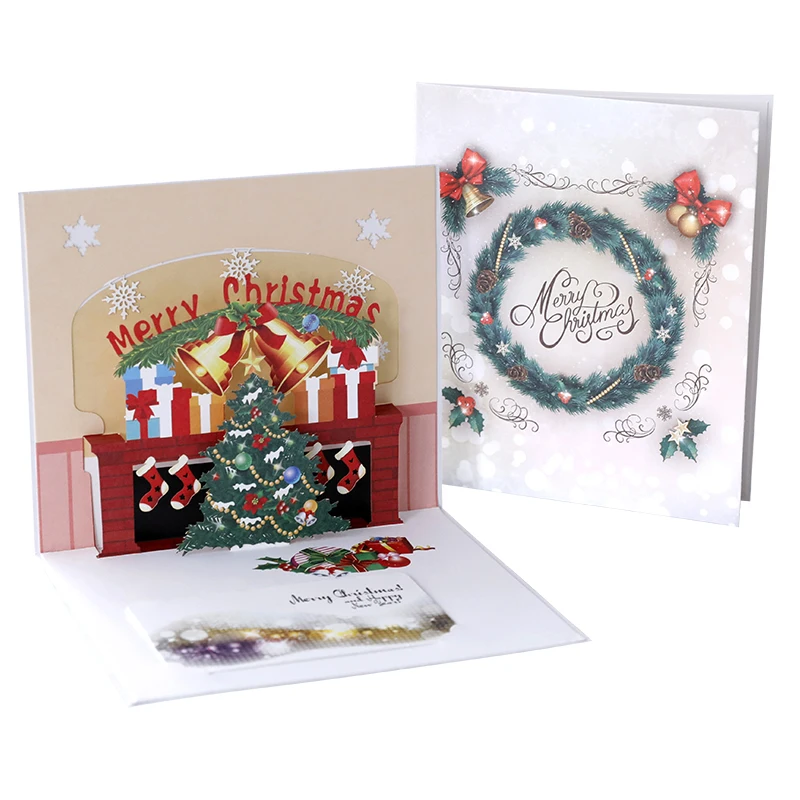  3D Pop Up Merry Christmas Gifts Cards 10 Pcs with Envelope for Party Invitation All Occasion Custom - 32947661429