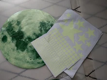 Pegatinas de pared brillantes en la oscuridad, 435 Uds., punto de estrella de Luna luminosa, pegatinas de pared fluorescente, decoración ambiental