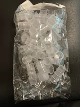 Tazas de tinta desechables de plástico para tatuaje, pigmento de maquillaje permanente, soporte claro tapa de recipiente, accesorio de tatuaje, 100 unidades, S/M/L